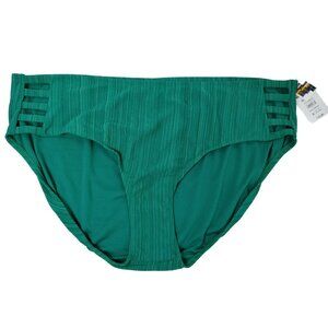 Time and Tru Womens 3XL (24W to 26W) Green Gem Lattice Mid Rise Bikini Bottom